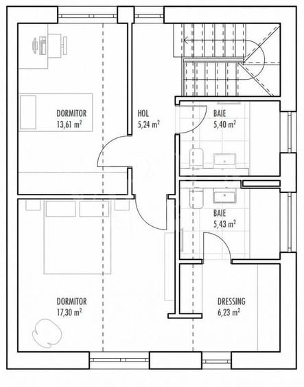 Duplex cu 4 camere cu Canalizare în Bună Ziua