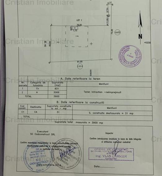Teren intravilan de 3900 mp, în Centură