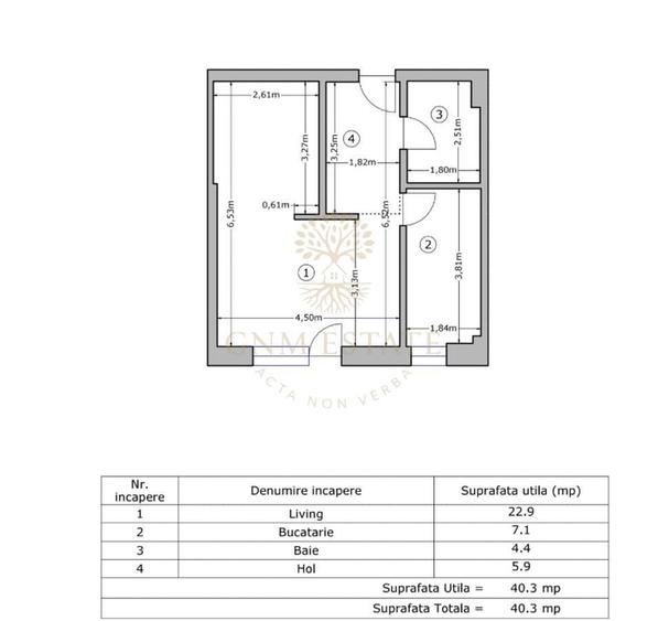 Apartament cu 2 camere decomandat în Uverturii