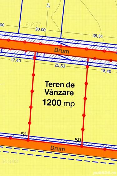 Teren de 1200 mp, în Central