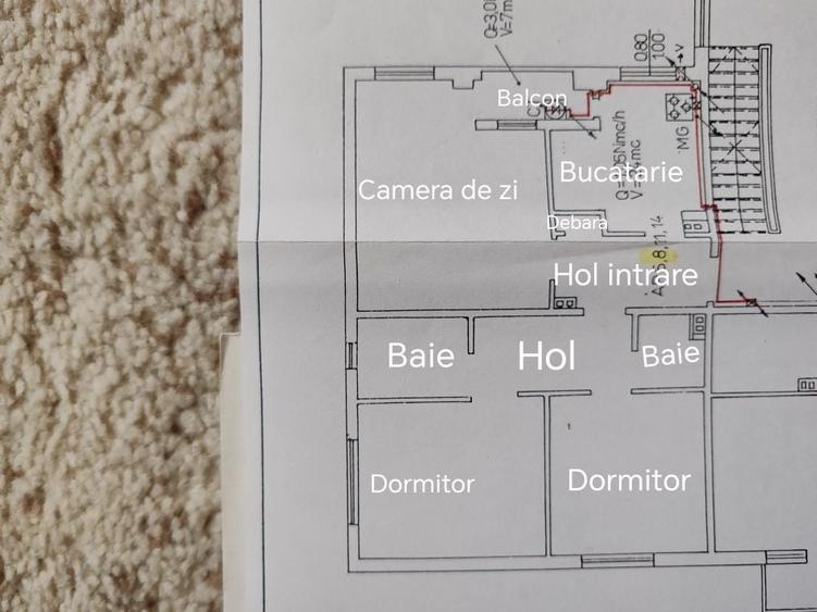 Apartament cu 3 camere decomandat în Sud