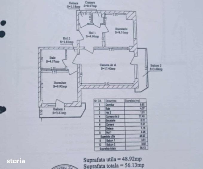Apartament cu 2 camere în Uverturii