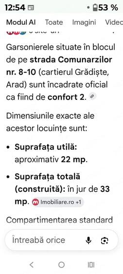 Garsonieră decomandată în Grădiște