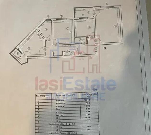 Apartament 3 camere decomandat, 71 mp, etaj 1, CUG - Rond Vechi - 1