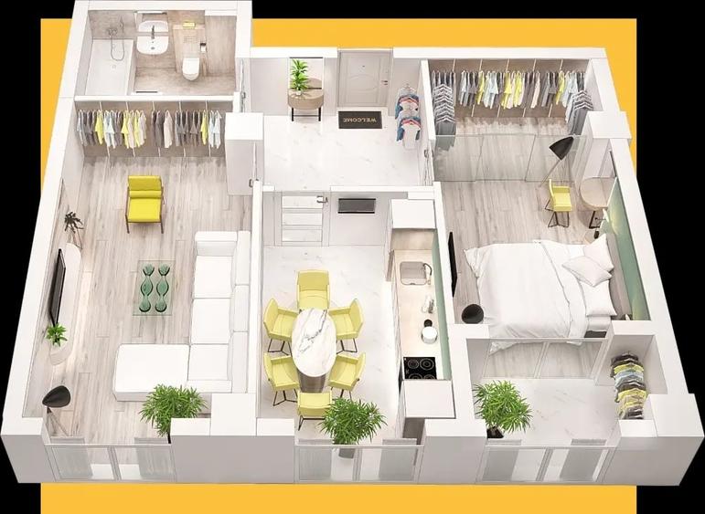 Apartament cu 2 camere decomandat în Frumoasa