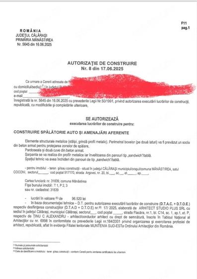 Vand teren cu autorizatie de constructie spalatorie - 1