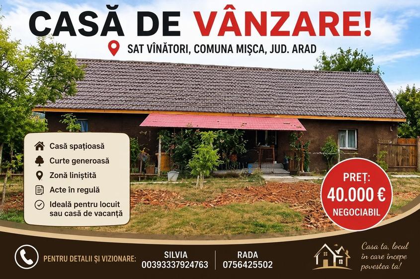 Casă cu 4 camere în Vânători