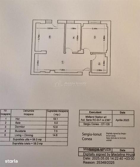 Apartament cu 2 camere decomandat în Rahova