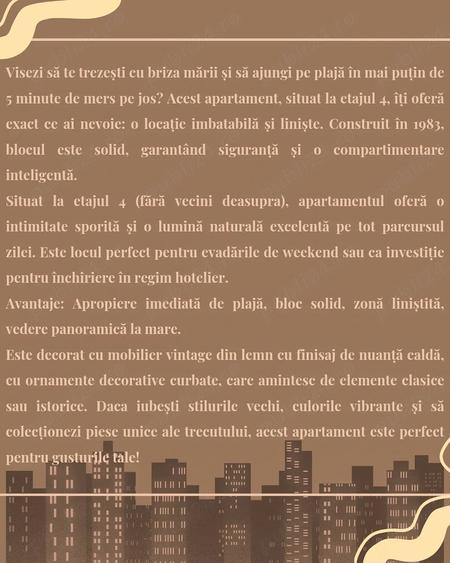 Apartament cu 2 camere decomandat, mobilat în Faleza Nord