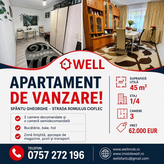 Apartament cu 3 camere în Ciucului