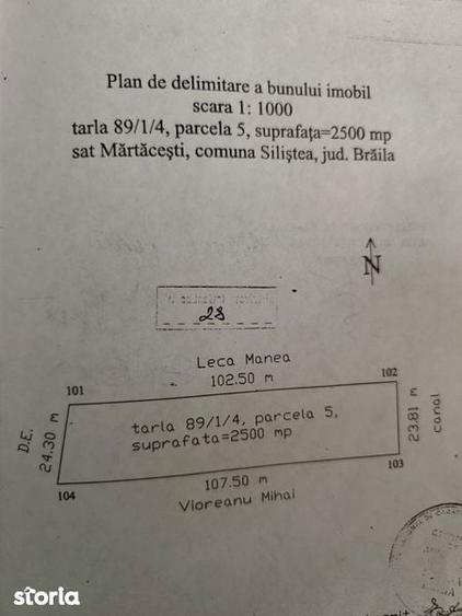 Teren de vanzare 2500 mp, Martacesti, Braila - 1