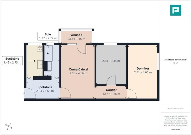 Apartament cu 3 camere semidecomandat, mobilat în Spitalul Județean