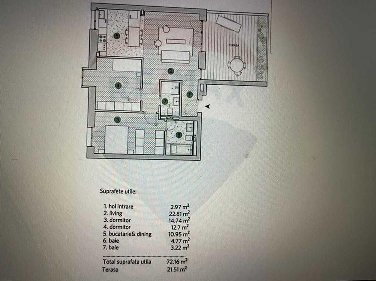 Apartament cu 3 camere decomandat în Voluntari