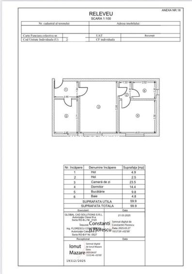 Apartament cu 2 camere în Rahova