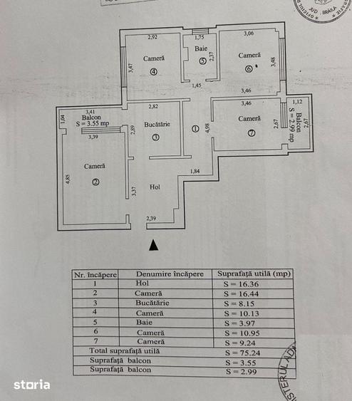 Apartament 4 camere - suprafata 81mp - Vidin. etaj 3. - 10