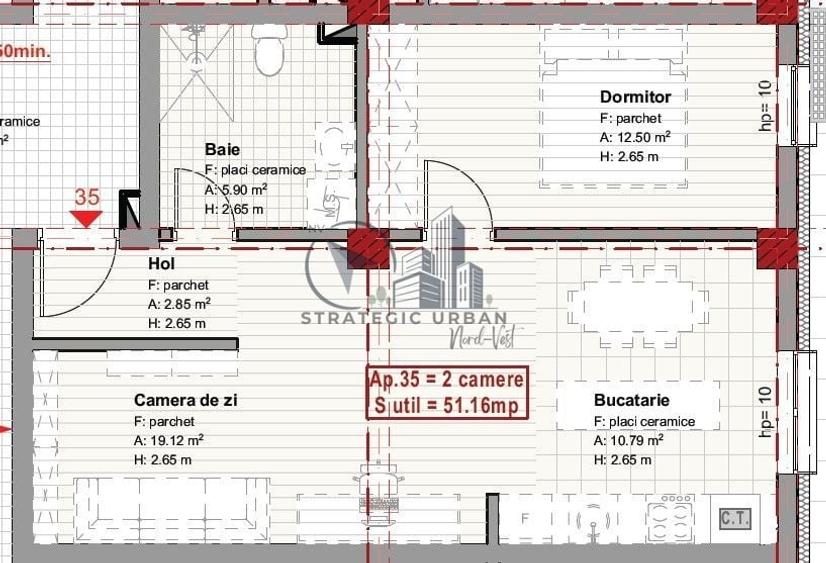 Apartament cu 2 camere semidecomandat, mobilat în Florești