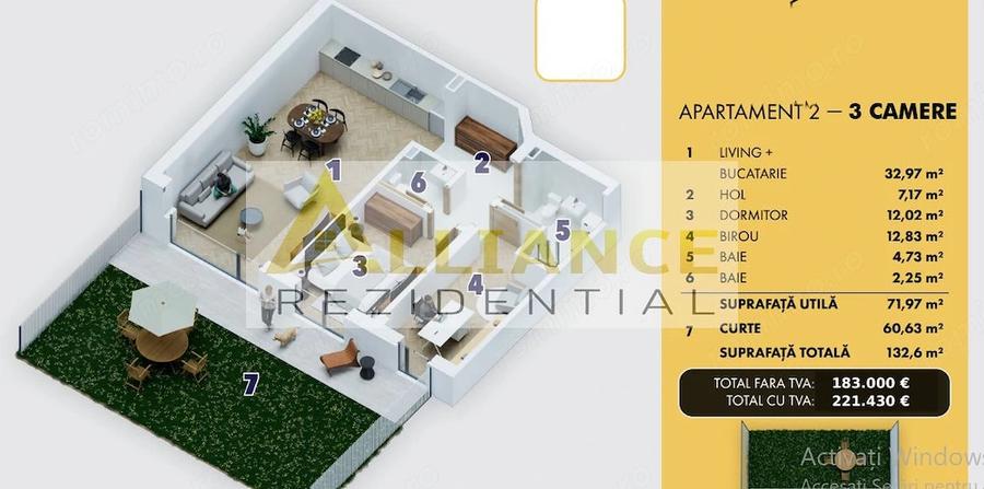 Apartament 3 camere | 13260 mp total | Pret de lansare | Comision 0% - 1