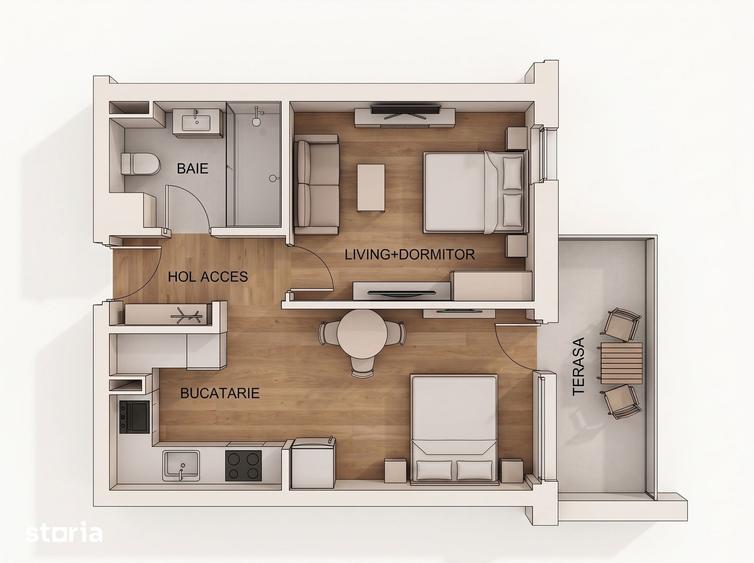 Studio dublu, mobilat, Pipera, perfect pentru investitori - 4