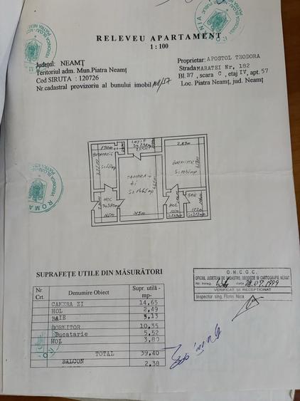 Apartament cu 2 camere semidecomandat în Mărăței