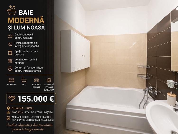 Apartament cu 3 camere decomandat în Central