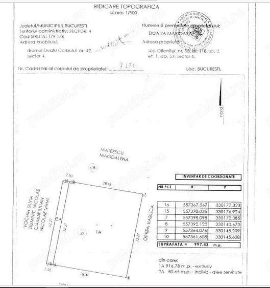 Teren 1000 mp Sector 4 | Regim P+4E | Langa Parcul Tudor Arghezi ?i Metro | 125 mp - 5