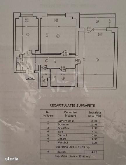 2 camere Teiul Doamnei decomandat, inst. schimb., an 1985, 56 mp - 5