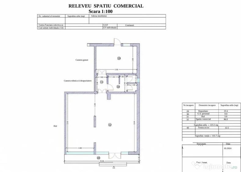 Spațiu comercial, de 135 mp, în Central