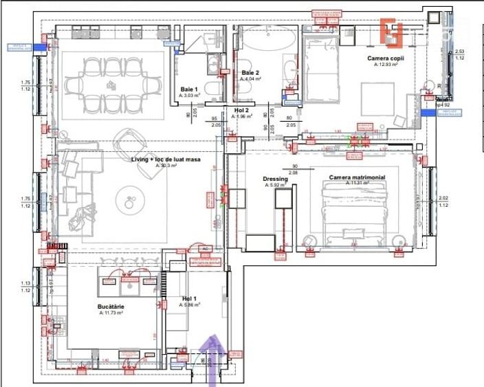 Apartament cu 3 camere, mobilat în Aurel Vlaicu