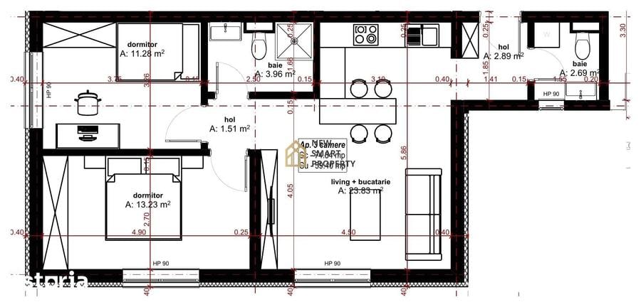 Apartament cu 3 camere în Oncea