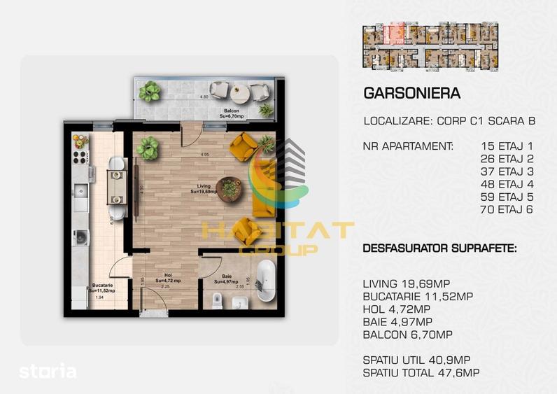 Garsonieră în Central