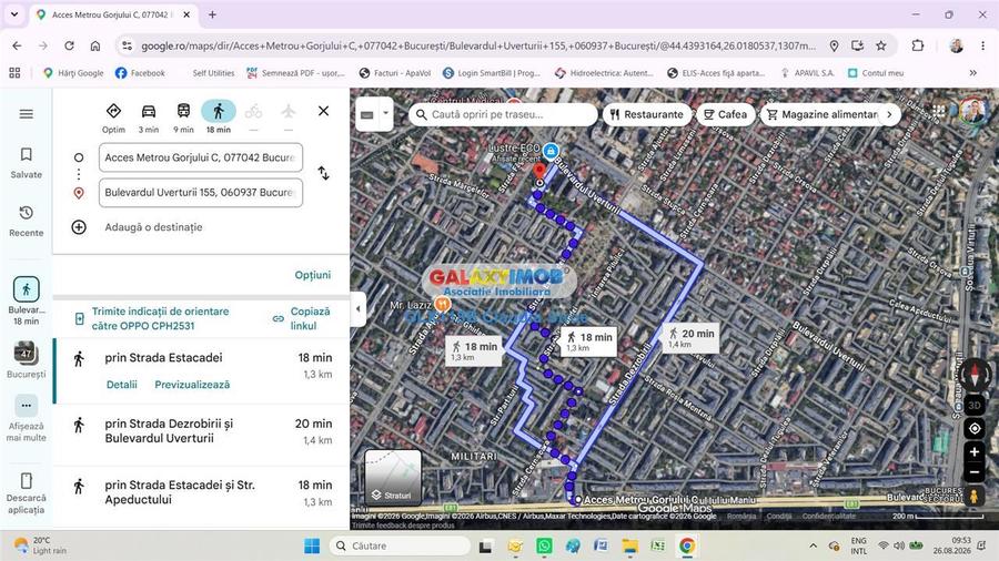 Apartament cu 2 camere decomandat, mobilat în Uverturii
