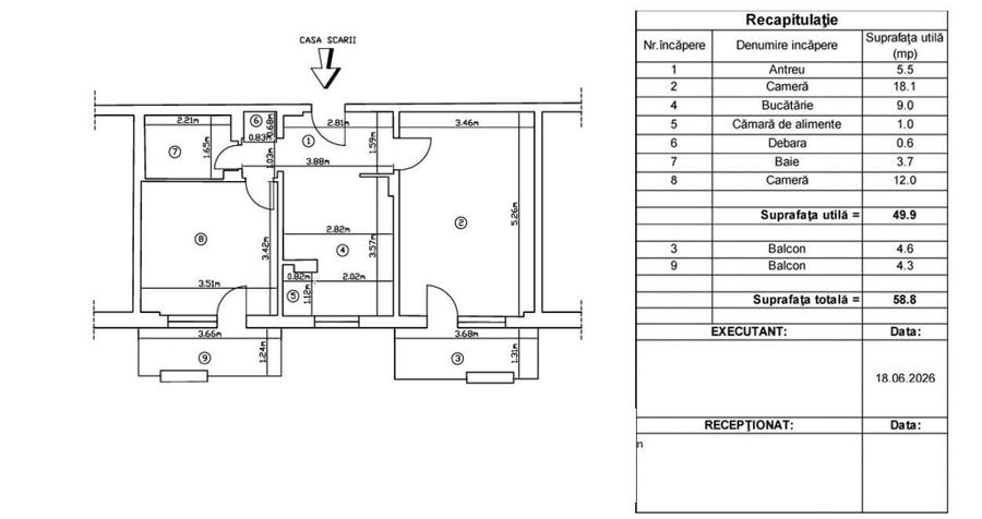 Apartament cu 2 camere decomandat, mobilat în Zorilor