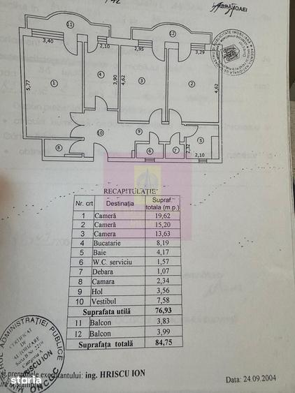 Apartament cu 3 camere decomandat în Centrul Civic