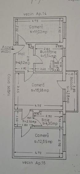 Apartament cu 3 camere semidecomandat, mobilat în Far