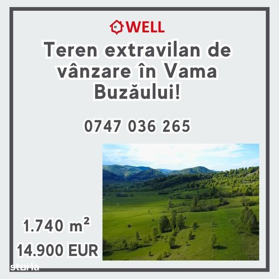 Teren de 1740 mp, în Vama Buzăului