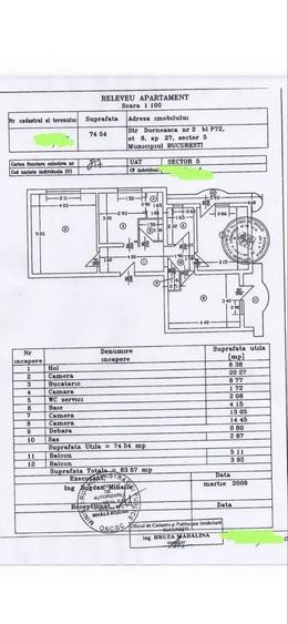 Apartament cu 3 camere decomandat în 13 Septembrie