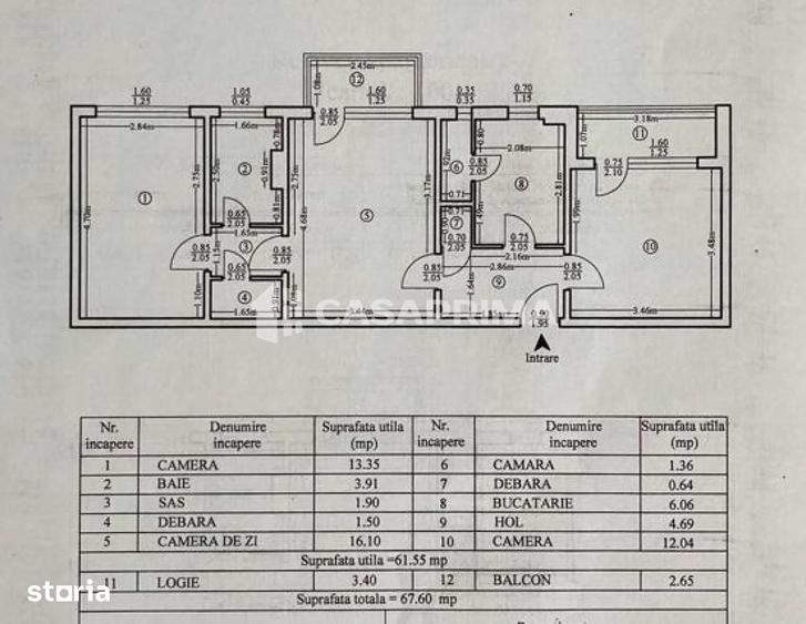 Apartament cu 3 camere semidecomandat în Vest