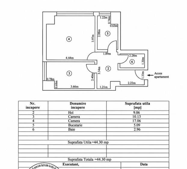 Apartament cu 2 camere decomandat în Brotăcei