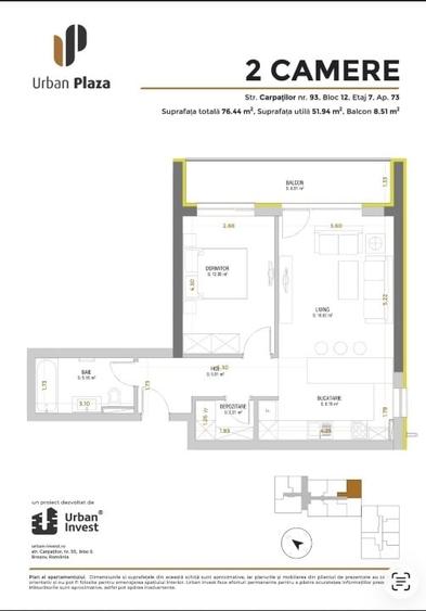 Apartament cu 2 camere decomandat, mobilat în Astra