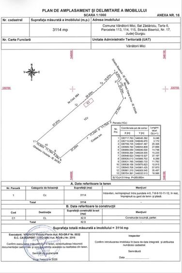 Teren de 3114 mp, în Exterior Vest