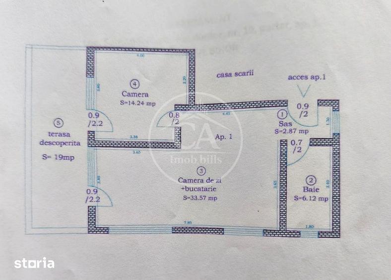 Apartament cu 2 camere decomandat în Sântandrei