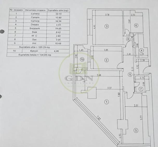 Apartament cu 3 camere decomandat, mobilat în Jiului