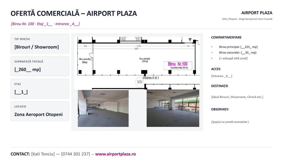 Spațiu comercial, de 260 mp, în Central