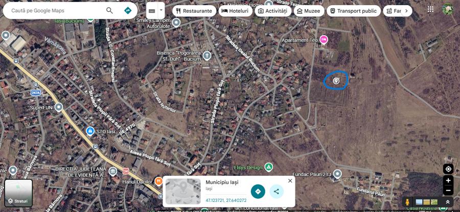 Teren Construcții intravilan de 650 mp, în Bucium