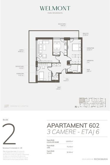 Dezvoltator, Apartament trei camere bloc 2 , Welmont/Rokman - 8