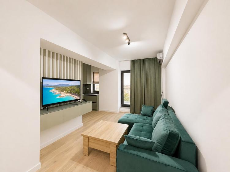 Apartament cu 2 camere semidecomandat, mobilat în Pipera