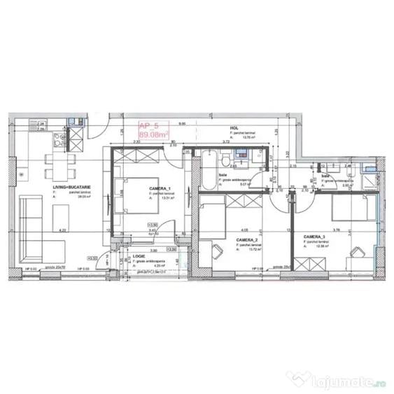 Apartament 4 CAM, SU 89.08 MP, LOGIE in zona MARASTI - Cluj-Napoca (Cluj) - 2