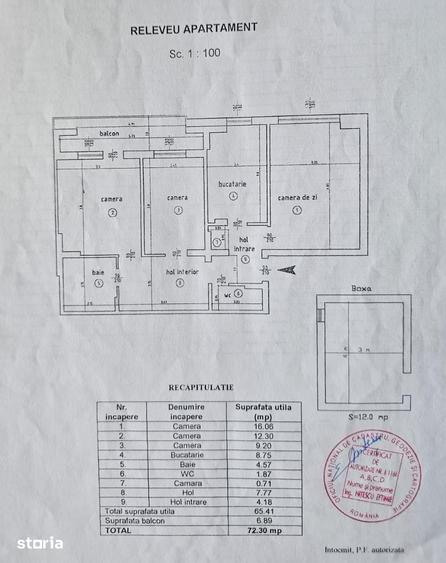 Apartament cu 3 camere decomandat în Central