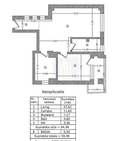 Apartament cu 2 camere decomandat în 1 Mai