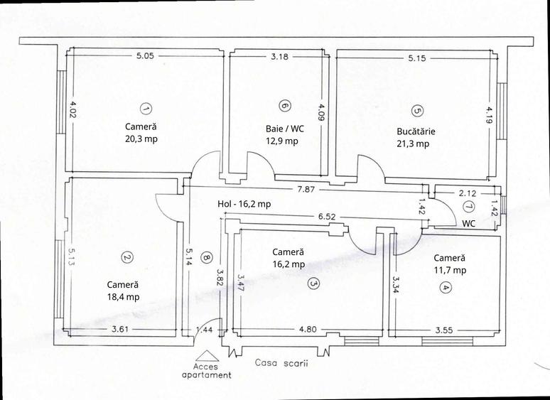 Apartament cu 4 camere, mobilat în Central